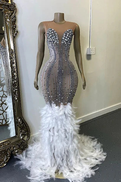 Feather and Rhinestone Dress